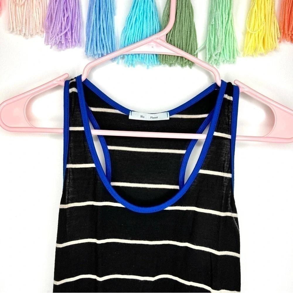Blu Planet Soft Stripe Razorback Lightweight Tank Top Size Extra Small - Picture 3 of 9